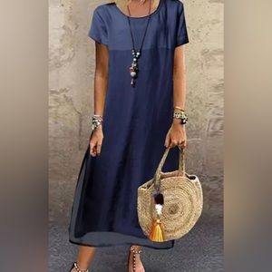 Color block Navy Maxi Dress. Perfect for summer!
